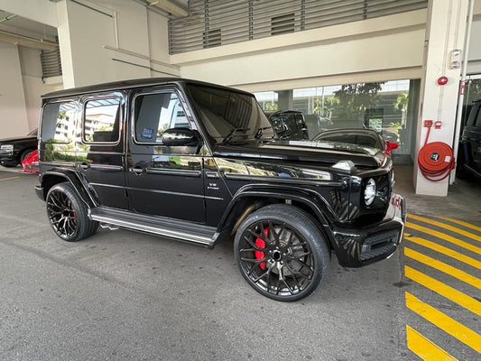 BRABUS MONOBLOCK WHEELS We produced premium quality КОВАНЫЕ ДИСКИ для  MERCEDES BENZ G CLASS G63 G500  Параметры дисков:   Front 24 x 10 ET 20  Rear 24 x 10 ET 20  Окраска: Glossy Black  КОВАНЫЕ ДИСКИ can be produced in any wheel specs by your inquiries and we can provide our specs