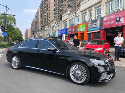 We produced premium quality КОВАНЫЕ ДИСКИ для  MERCEDES BENZ S CLASS W222  Параметры дисков:   Front 22 x 9 ET 31  Rear 22 x 10 ET 35  Окраска: Chrome  КОВАНЫЕ ДИСКИ can be produced in any wheel specs by your inquiries and we can provide our specs